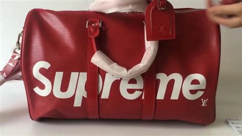 supreme duffle bag fake|louis vuitton supreme duffle bag.